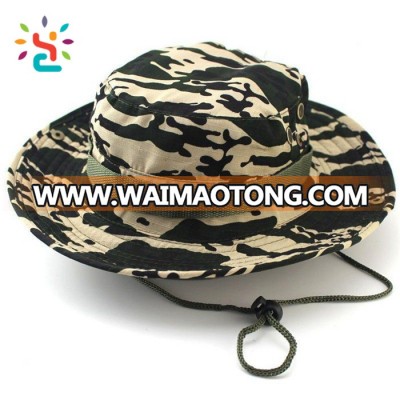 Custom came military boonie hat wholesale blank Travel Bucket hats basin cap with Wide Brim Strings Camping Hiking fisherman cap