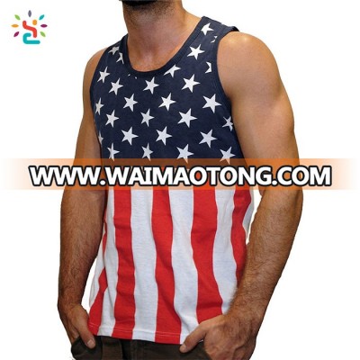 China custom tank tops American flag tank top men 2017 new sleeveless t shirt all over print singlet