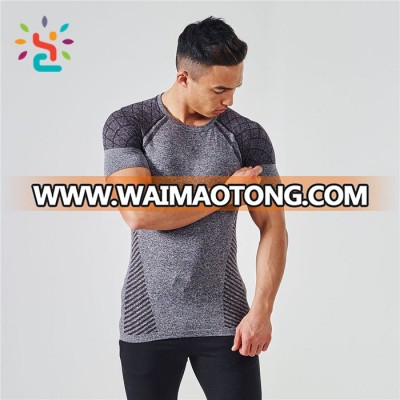 Wholesale seamless t shirt 96 cotton 4 spandex bio wash slim fit t-shirts for men short sleeve O neck tee shirts