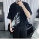 Wholesale 3/4 Sleeve Oversized Tee West Style Clothing Hip Hop Streetwear Mens T-shirt