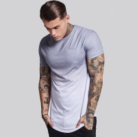 Longline Gradient Gym Tee Mens Cool Grey & White Fade T